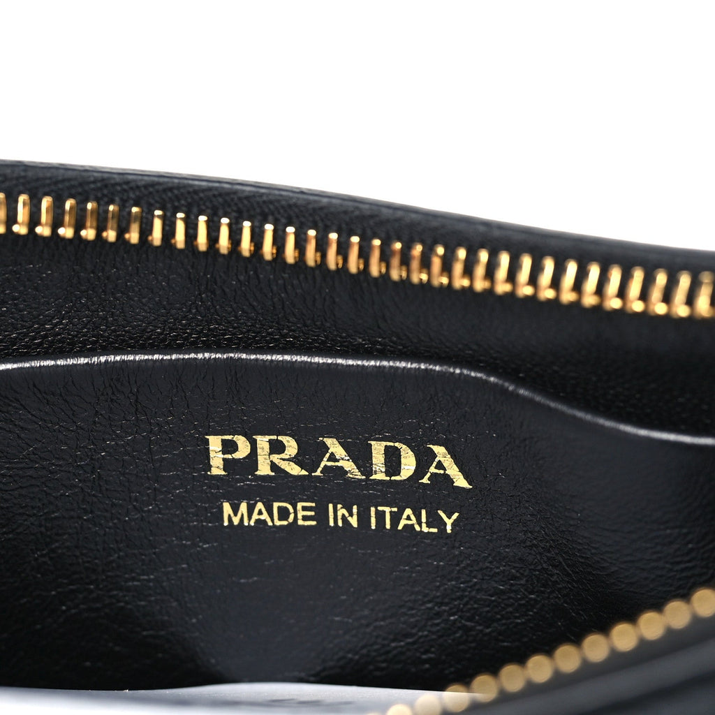 Prada Soft Calfskin Arque Shoulder Bag Black