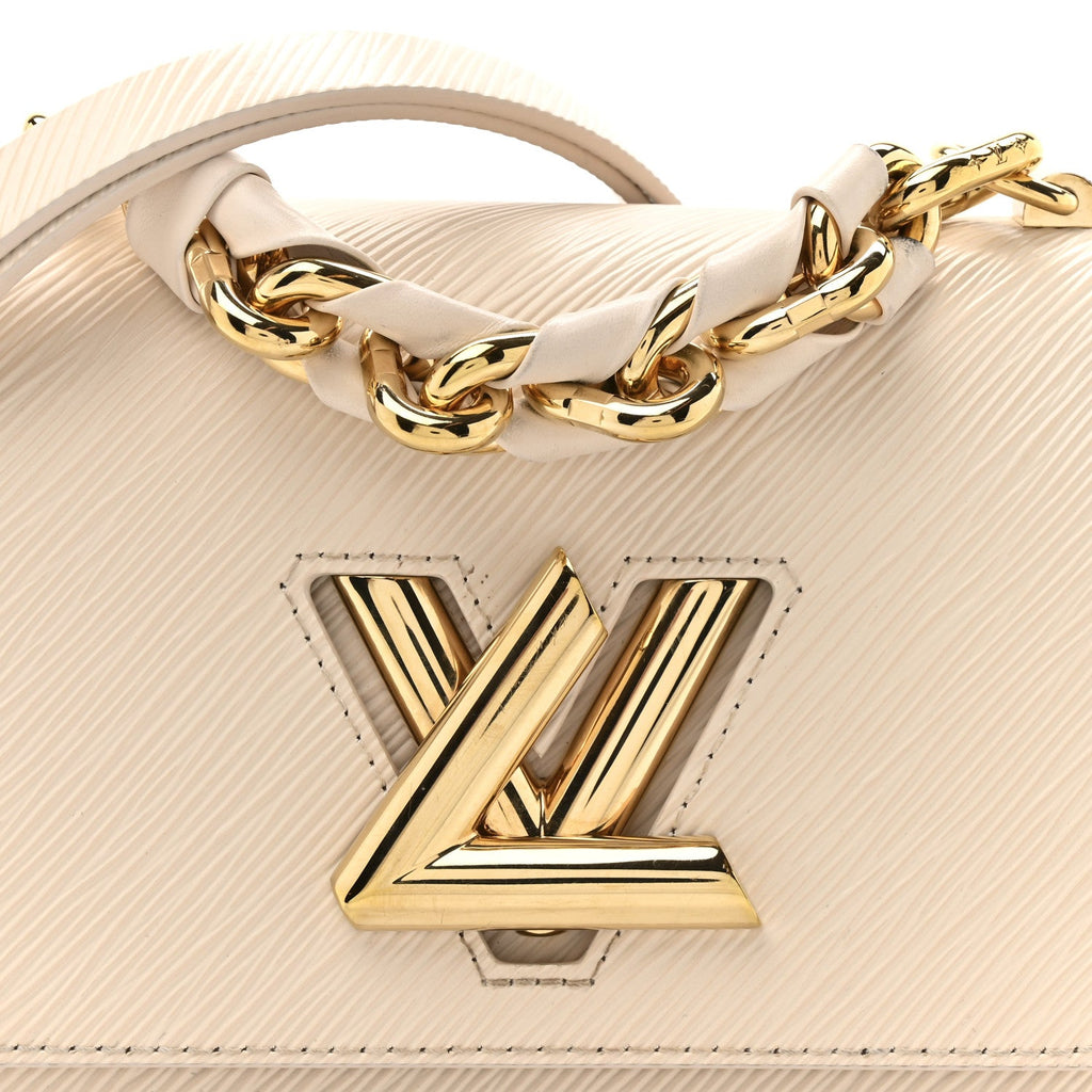 Louis Vuitton Epi Twist Braided Chain Shoulder Bag PM Quartz White