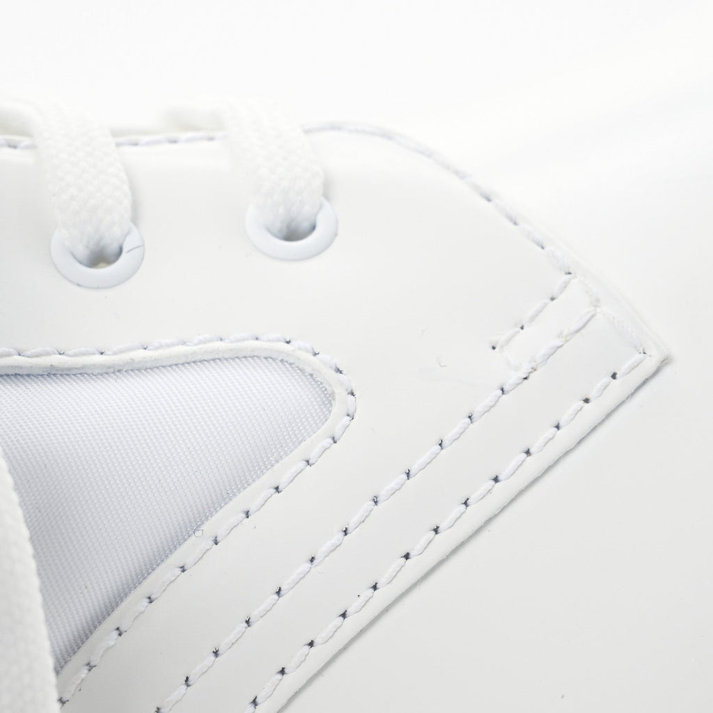 Prada Spazzolato Rois Nylon Shearling Metal Triangle Logo Monolith Pouch Pocket 55mm Boots 35.5 White