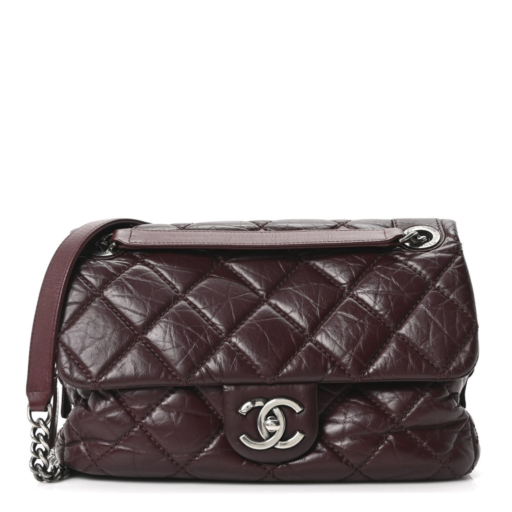 Chanel Aged Calfskin Medium New Portobello Flap Burgundy