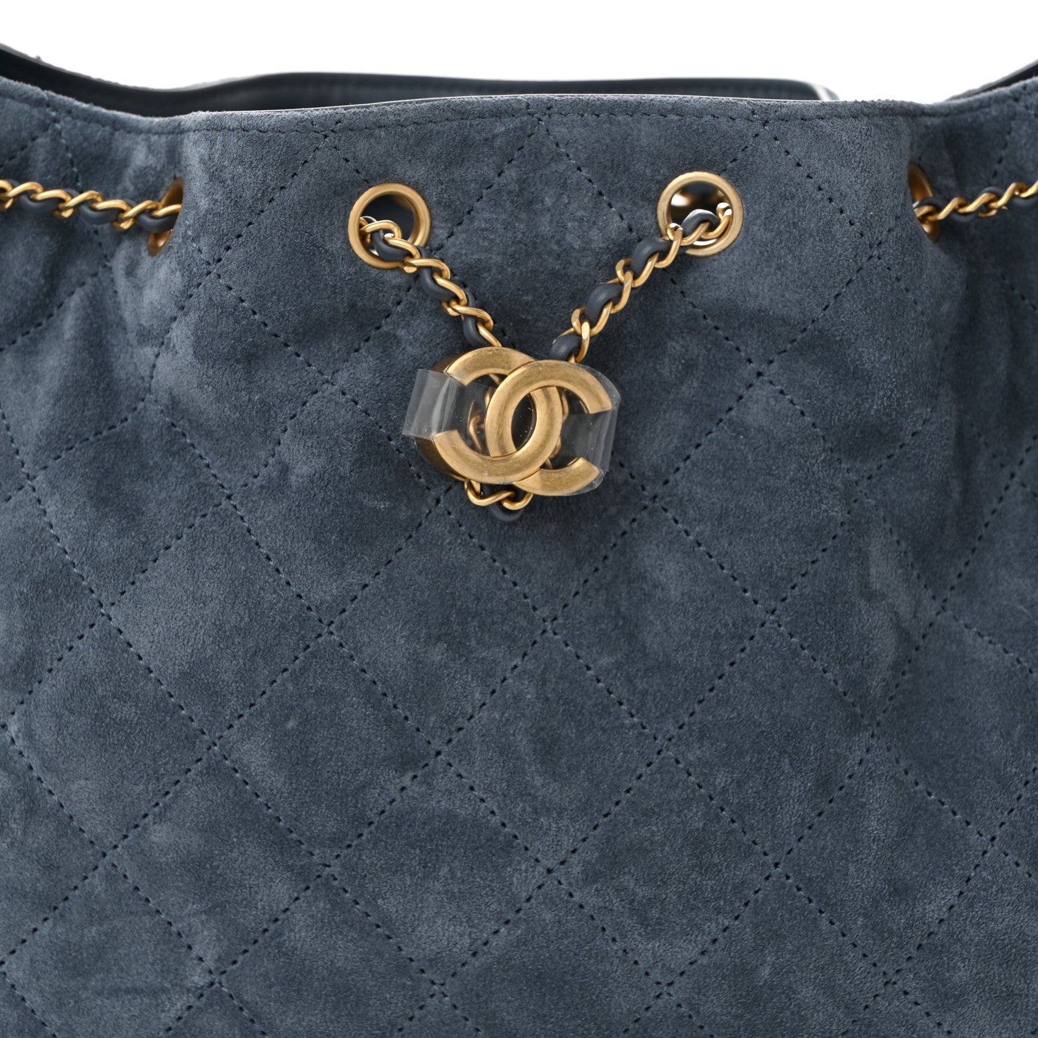 Chanel Suede Quilted Small Chanel 25 Handbag Blue
