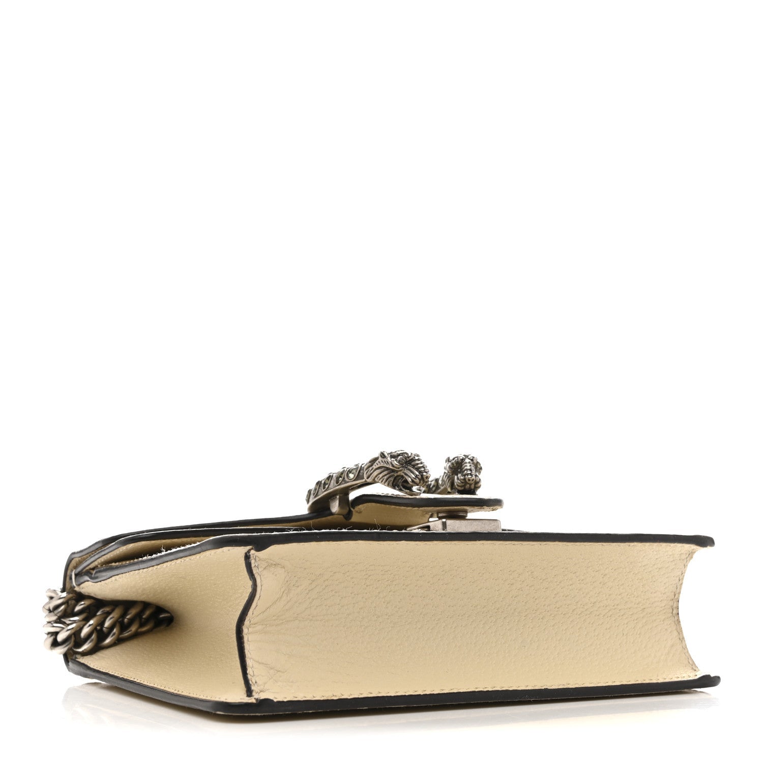 Gucci Textured Calfskin Crystal Mini Dionysus Shoulder Bag Mystic White