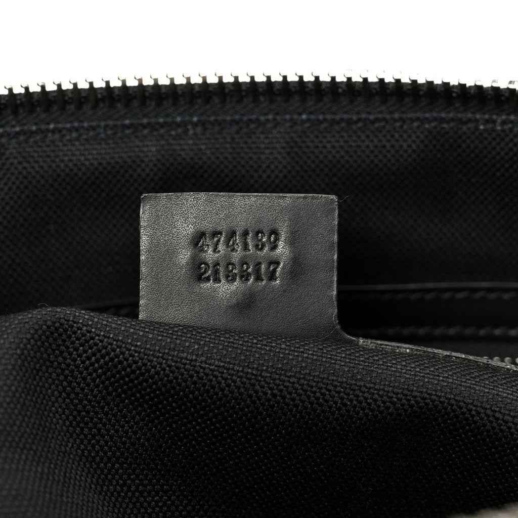 Gucci Soft GG Supreme Monogram Appia Calfskin Web East West Messenger Bag Black Grey