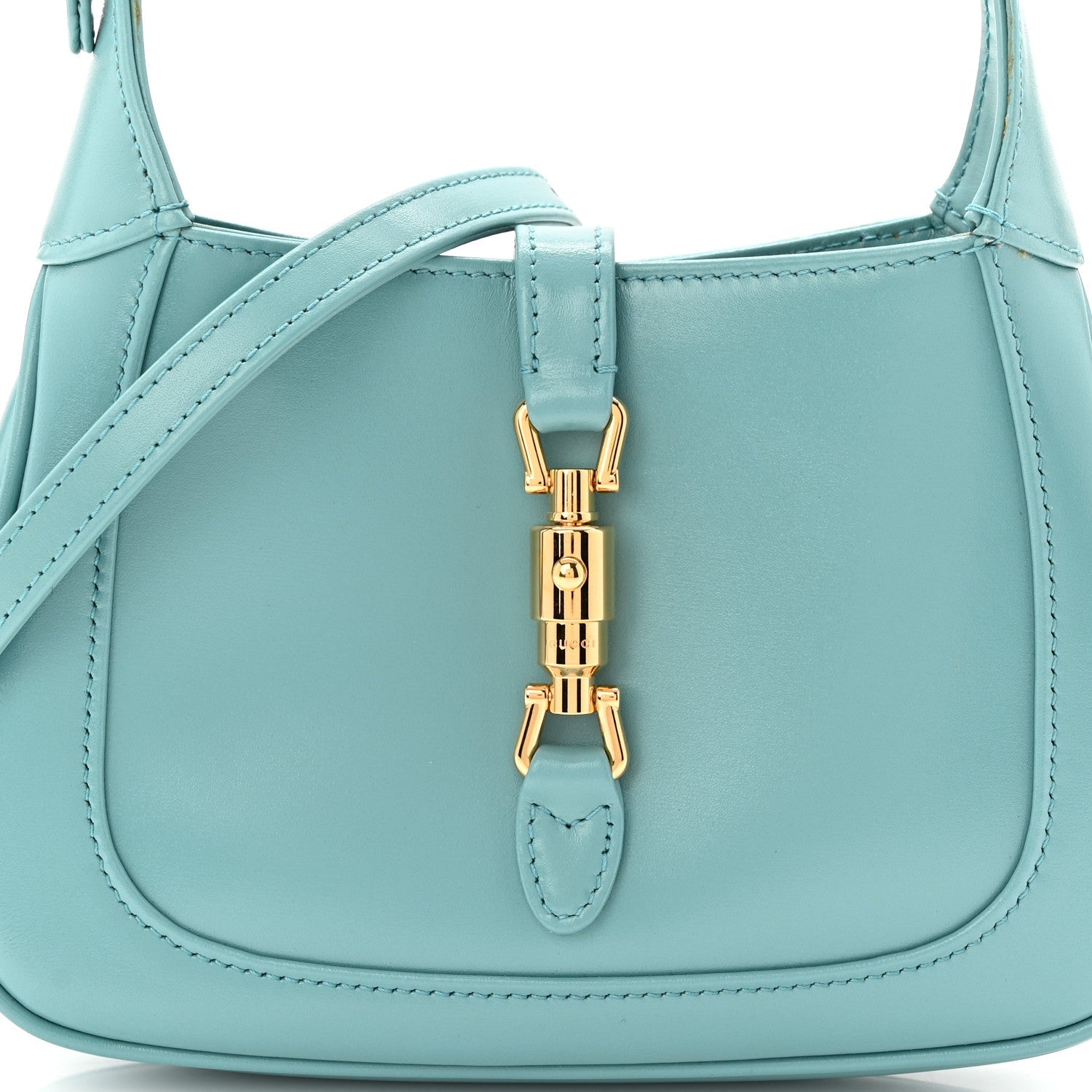 Gucci Boarded Dyana Lux Calfskin Mini Jackie 1961 Hobo Dusty Azure