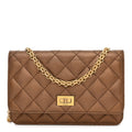 Chanel Metallic Calfskin Quilted 2.55 Reissue Wallet On Chain WOC Bronze