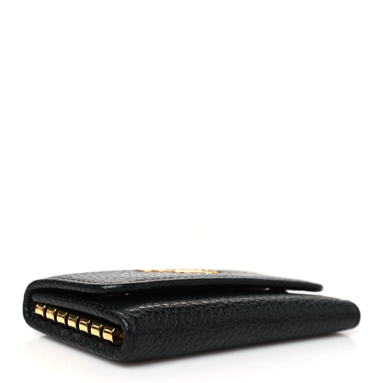 Prada Vitello Grain Move 6 Key Holder Black