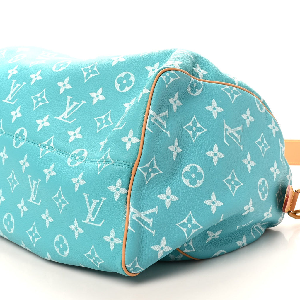 Louis Vuitton Calfskin Monogram Speedy P9 Bandouliere 40 Turquoise