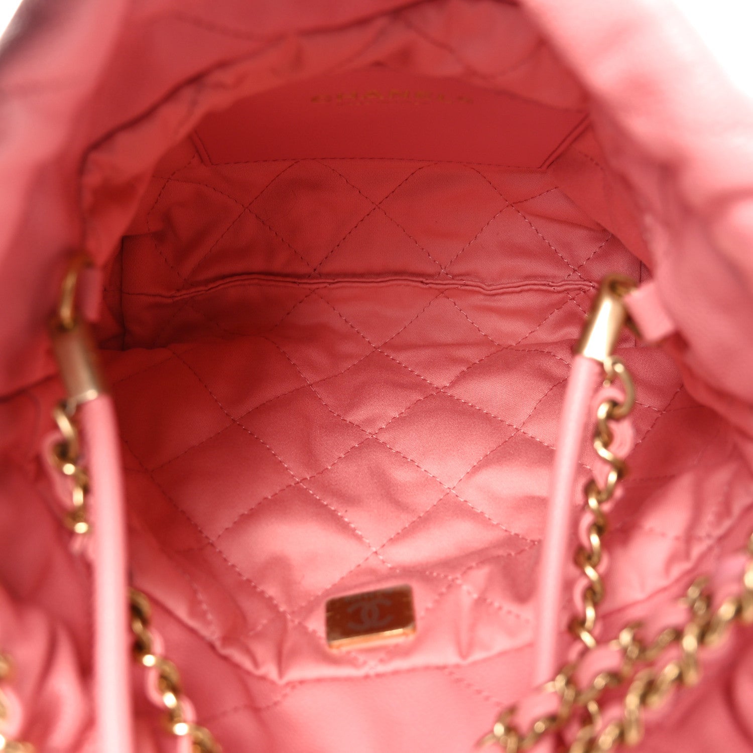 Chanel Shiny Caviar Quilted Mini Chanel 22 Coral