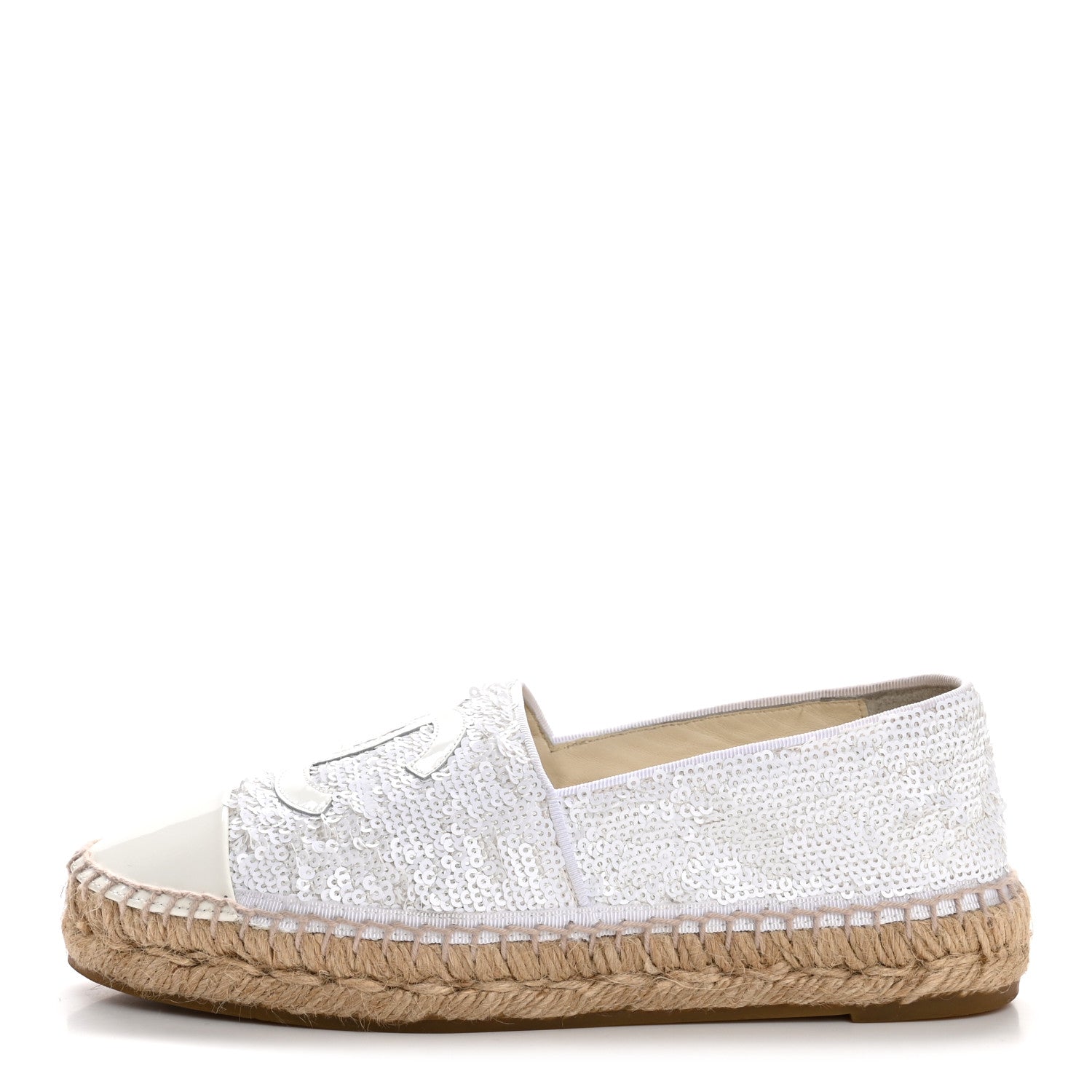 Patent Sequin CC Espadrilles 36 White