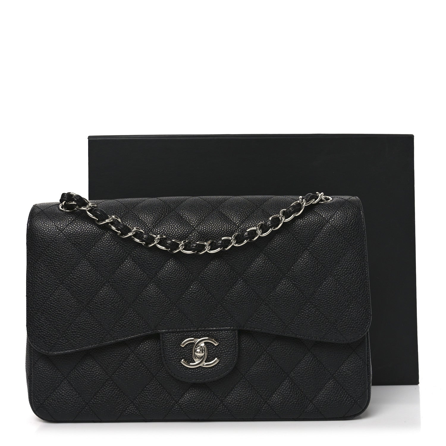 Chanel Caviar Quilted Jumbo Double Flap Black