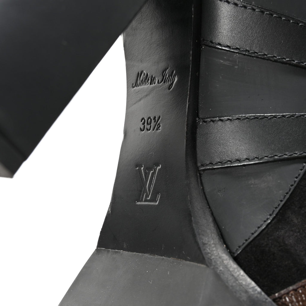 Louis Vuitton Suede Calfskin Monogram Star Trail Ankle Boots 39.5 Black