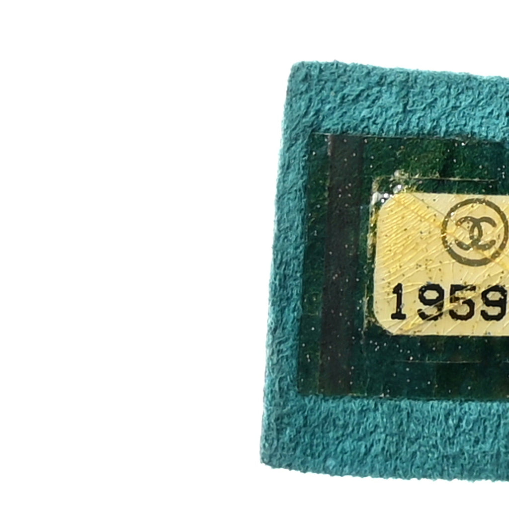 Chanel Calfskin Stitched Double Flap Bag Turquoise