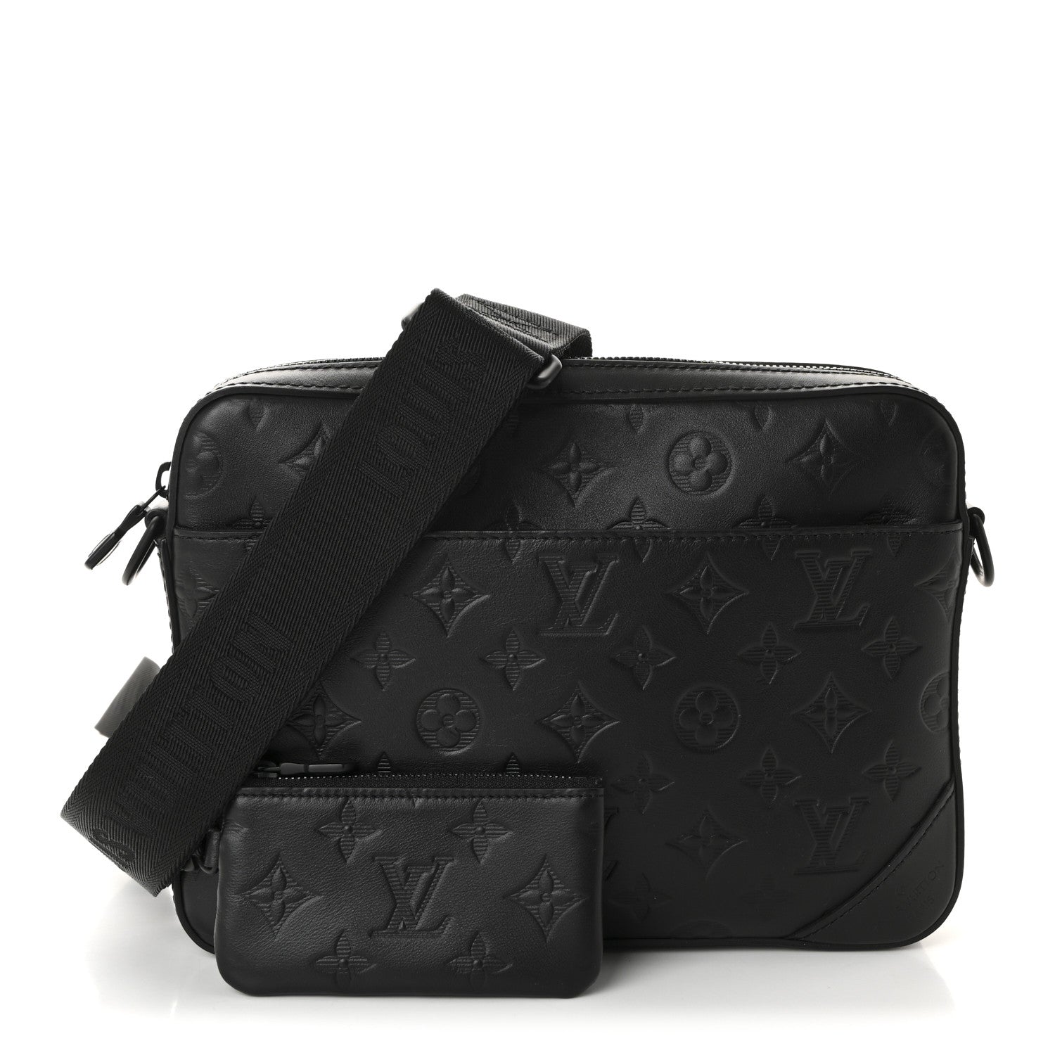 Louis Vuitton Calfskin Monogram Shadow Duo Messenger Black