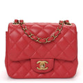 Chanel Lambskin Quilted Mini Square Flap Red
