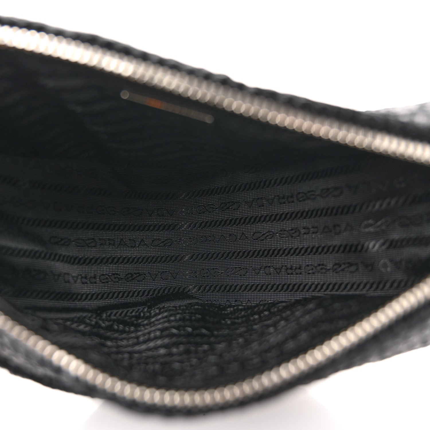 Prada Yarn Raffia Effect Crochet Triangle Shoulder Bag Black