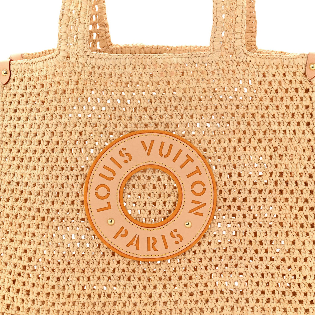 Louis Vuitton Raffia Calfskin By The Pool OnTheGo MM Natural