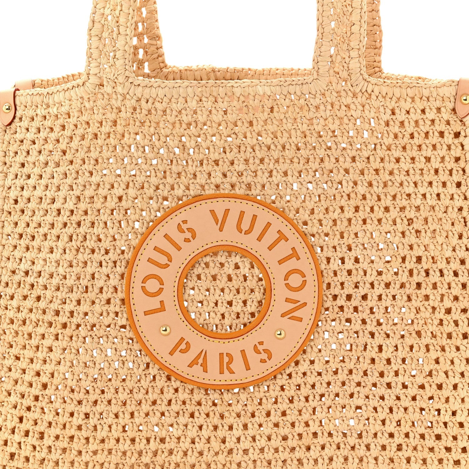Louis Vuitton Raffia Calfskin By The Pool OnTheGo MM Natural