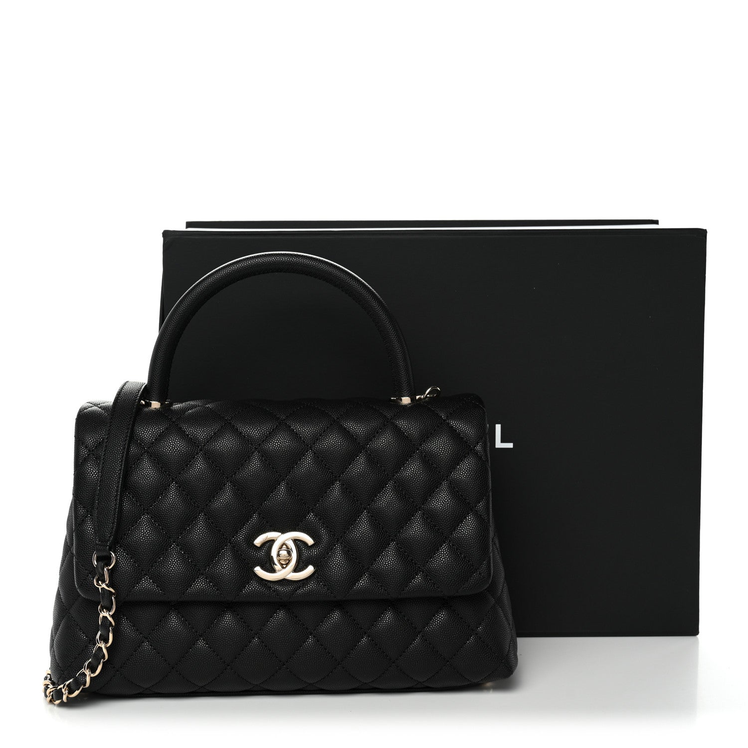Chanel Caviar Quilted Small Coco Handle Flap Black