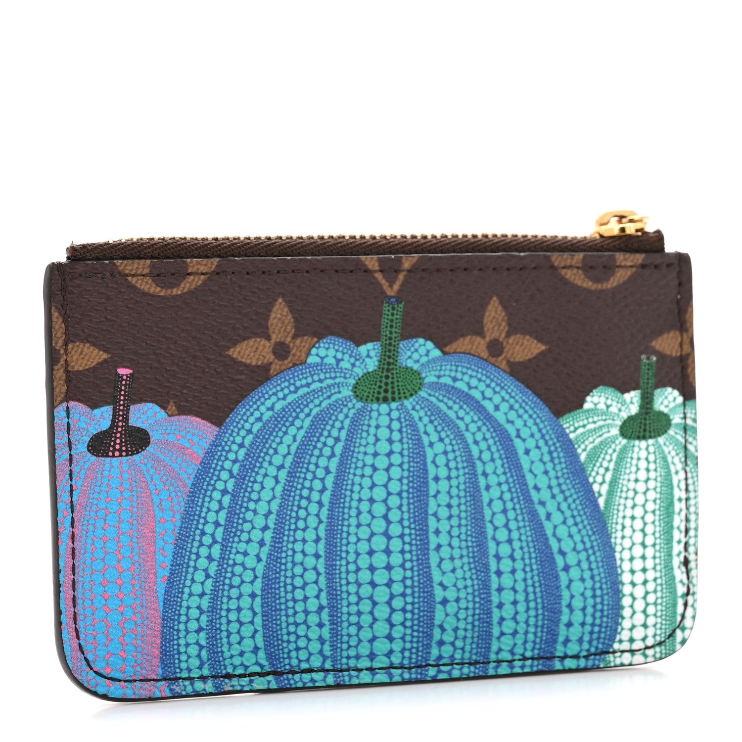 Louis Vuitton LV X YK Monogram Kusama Pumpkin Zipped Romy Card Holder
