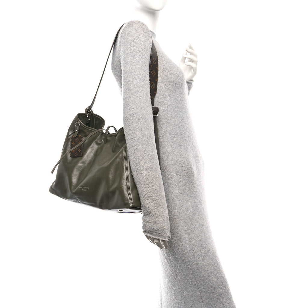 Louis Vuitton Lambskin CarryAll Vibe MM Dark Kaki