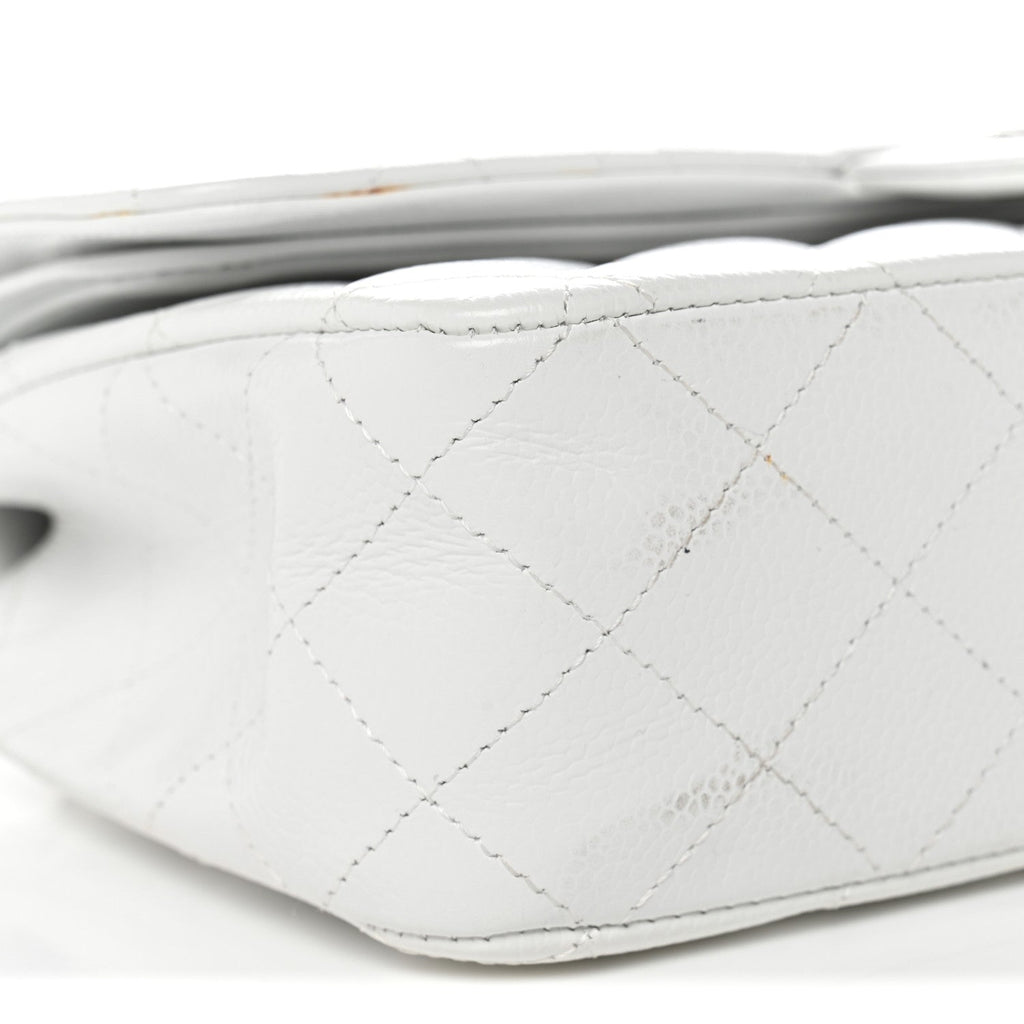 Chanel Caviar Quilted Medium Double Flap White