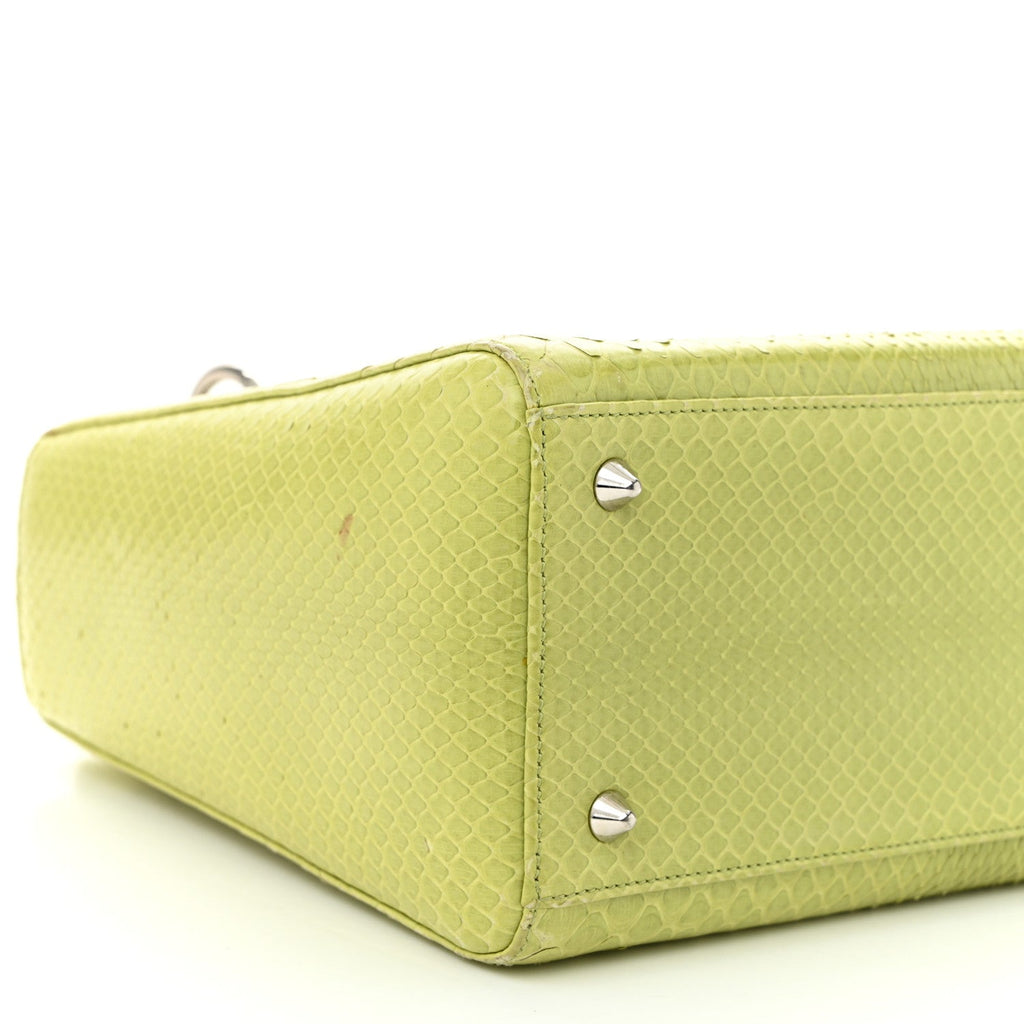 Christian Dior Snakeskin Medium Lady Dior Green