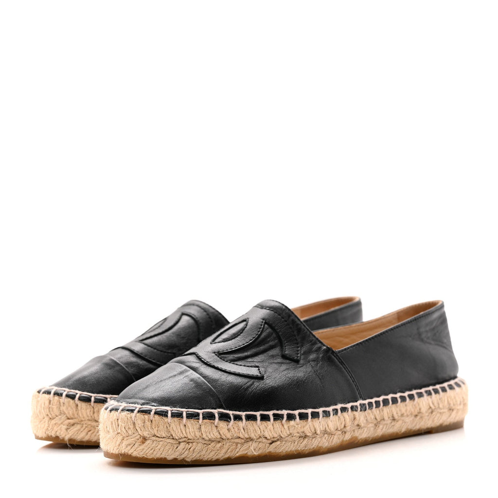 Lambskin CC Espadrilles 36 Black
