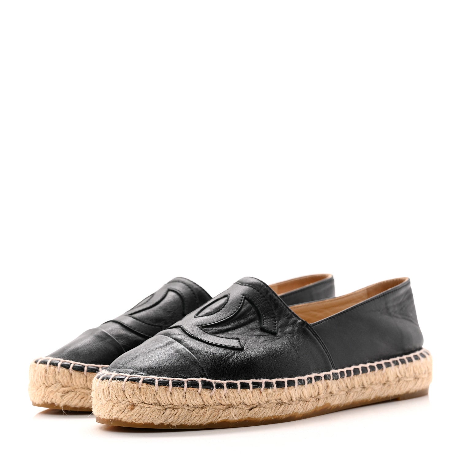 Lambskin CC Espadrilles 36 Black
