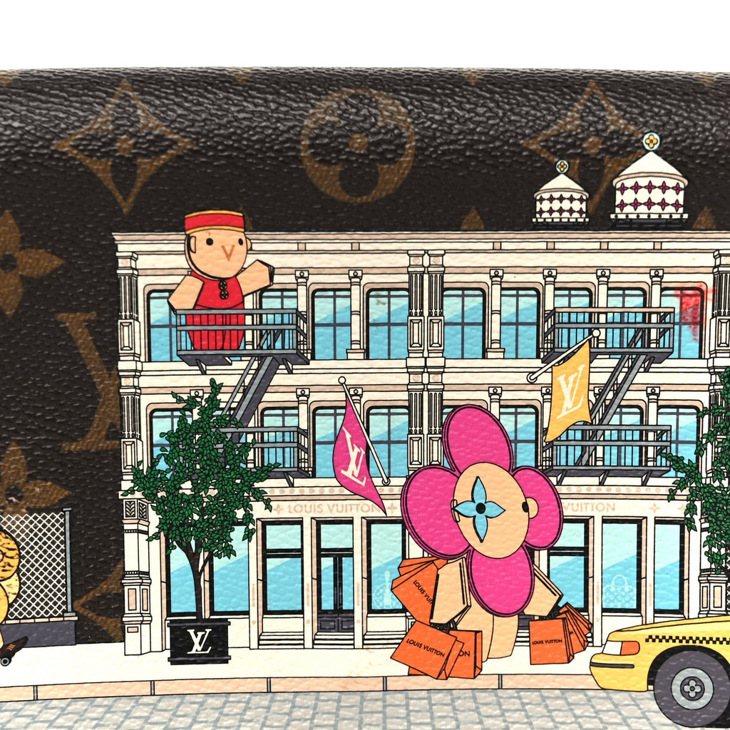 Louis Vuitton Monogram 2022 Christmas Animation New York Soho Pochette Felicie Chain Wallet Yellow