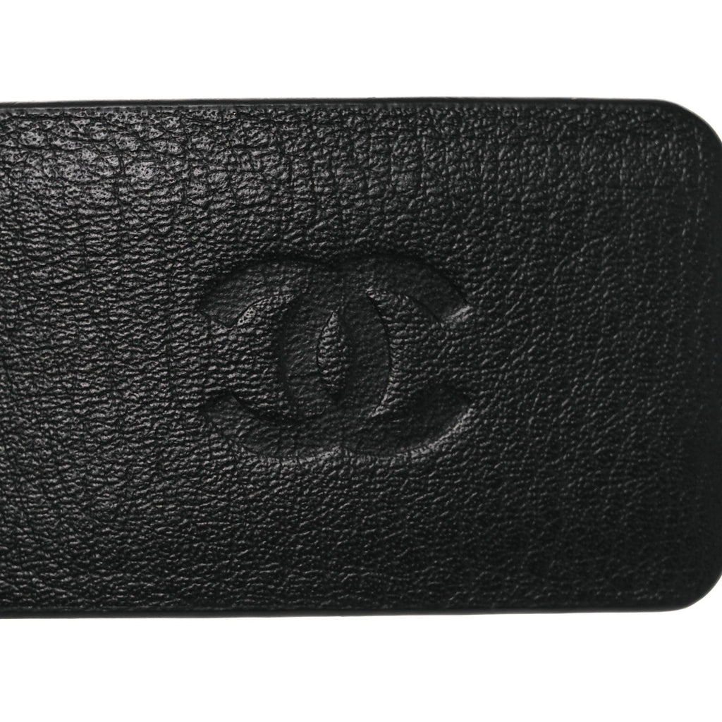 Calfskin Crystal CC Belt 85 34 Black Multicolor