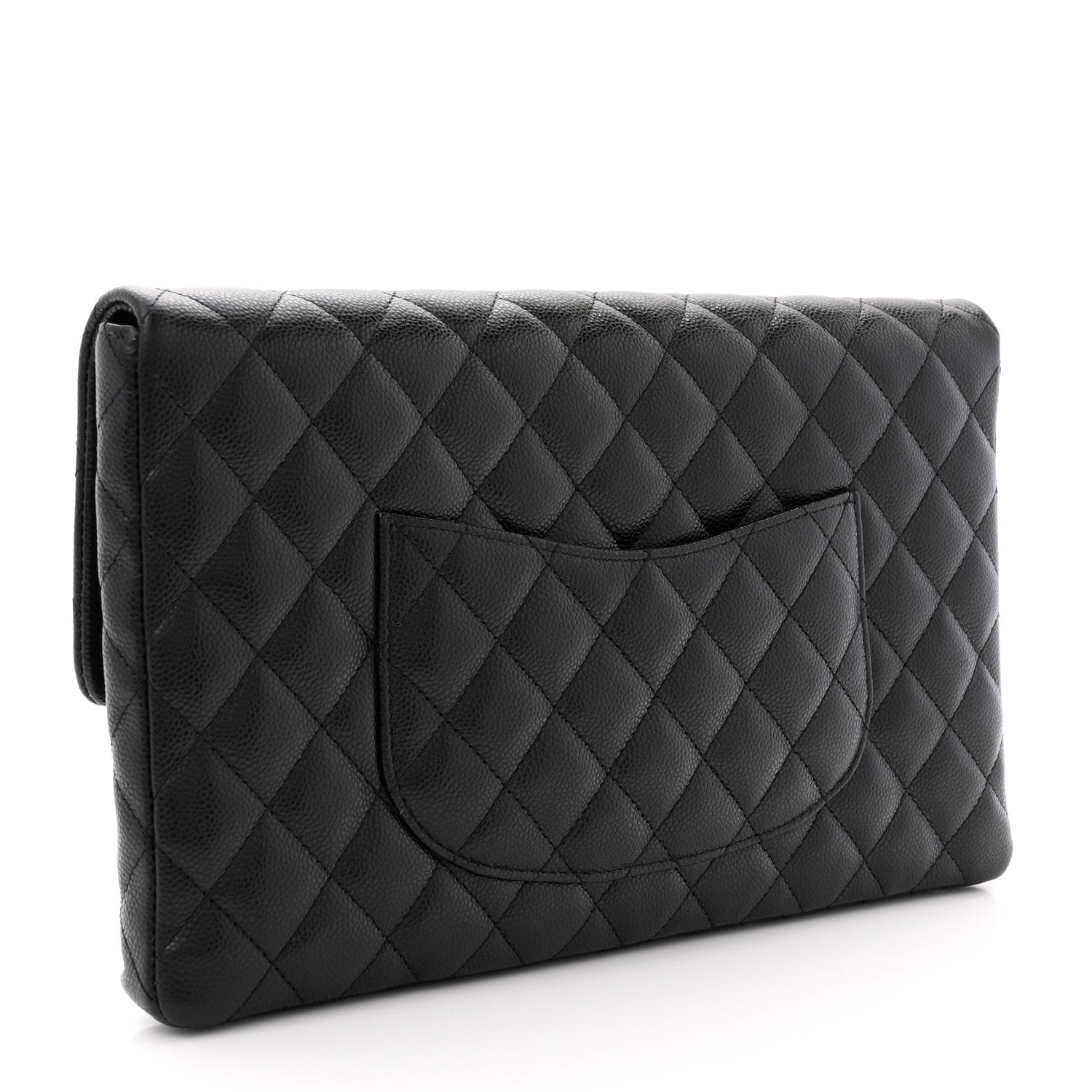 Chanel Caviar Quilted Flap Clutch Black