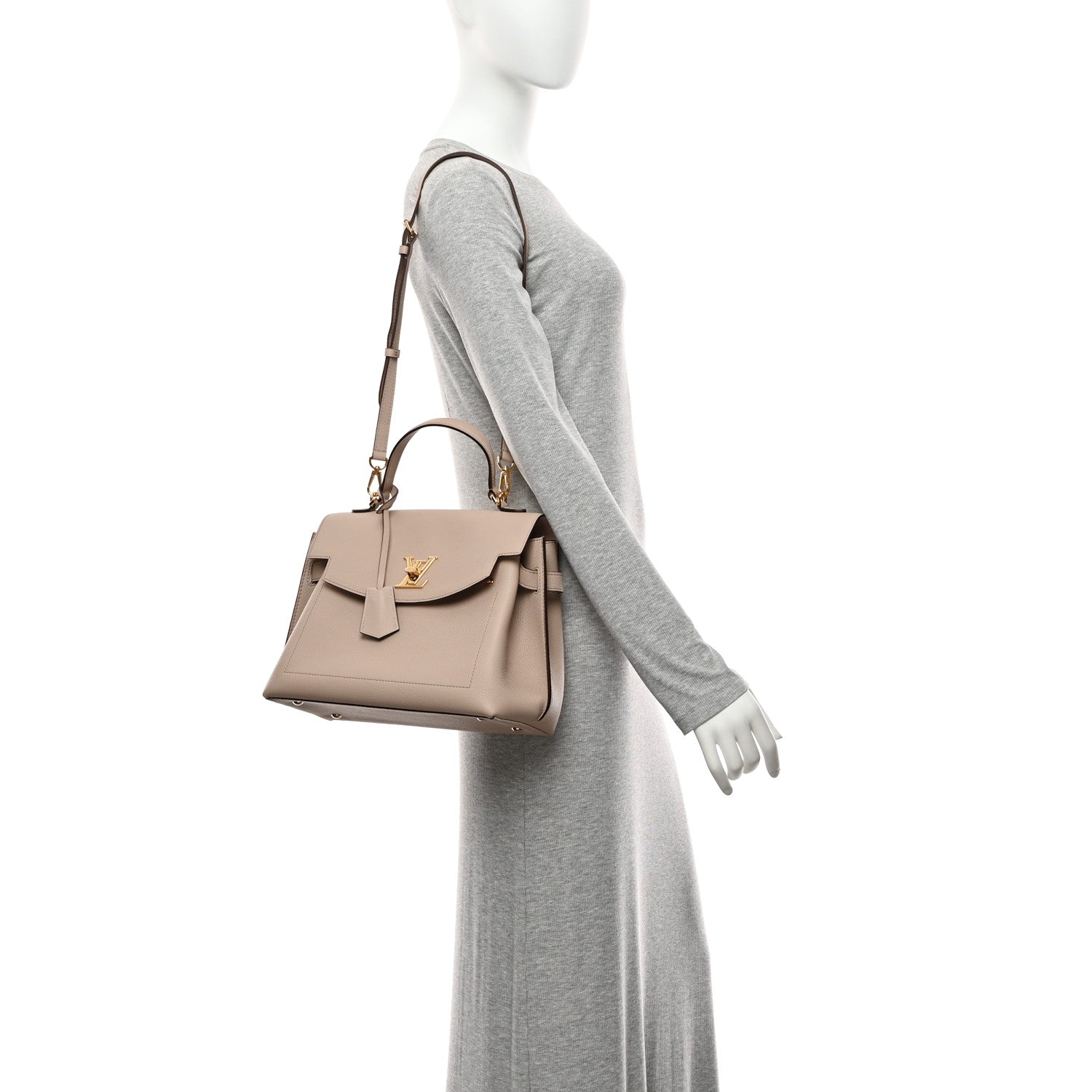 Louis Vuitton Soft Calfskin Lockme Ever MM Greige