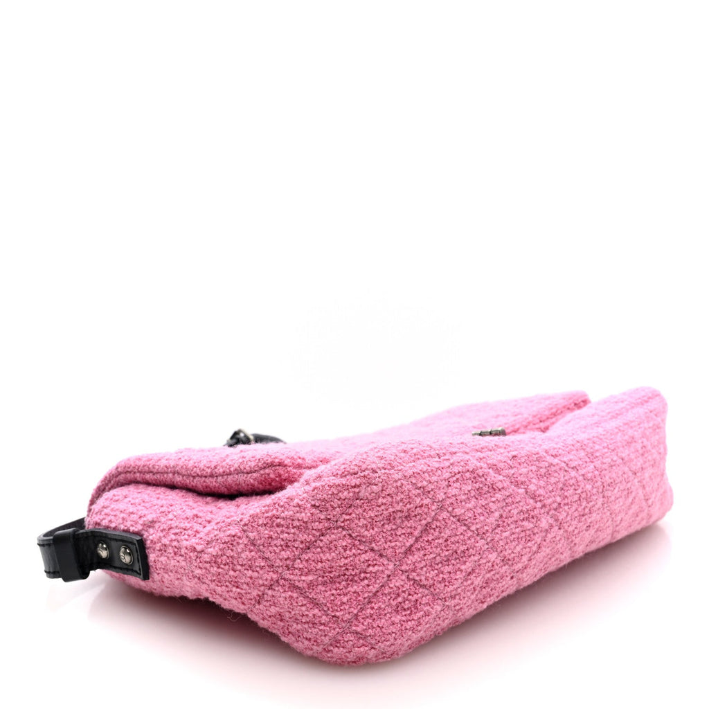 Chanel Easy Tweed Jumbo Reissue Messenger Flap Pink Black