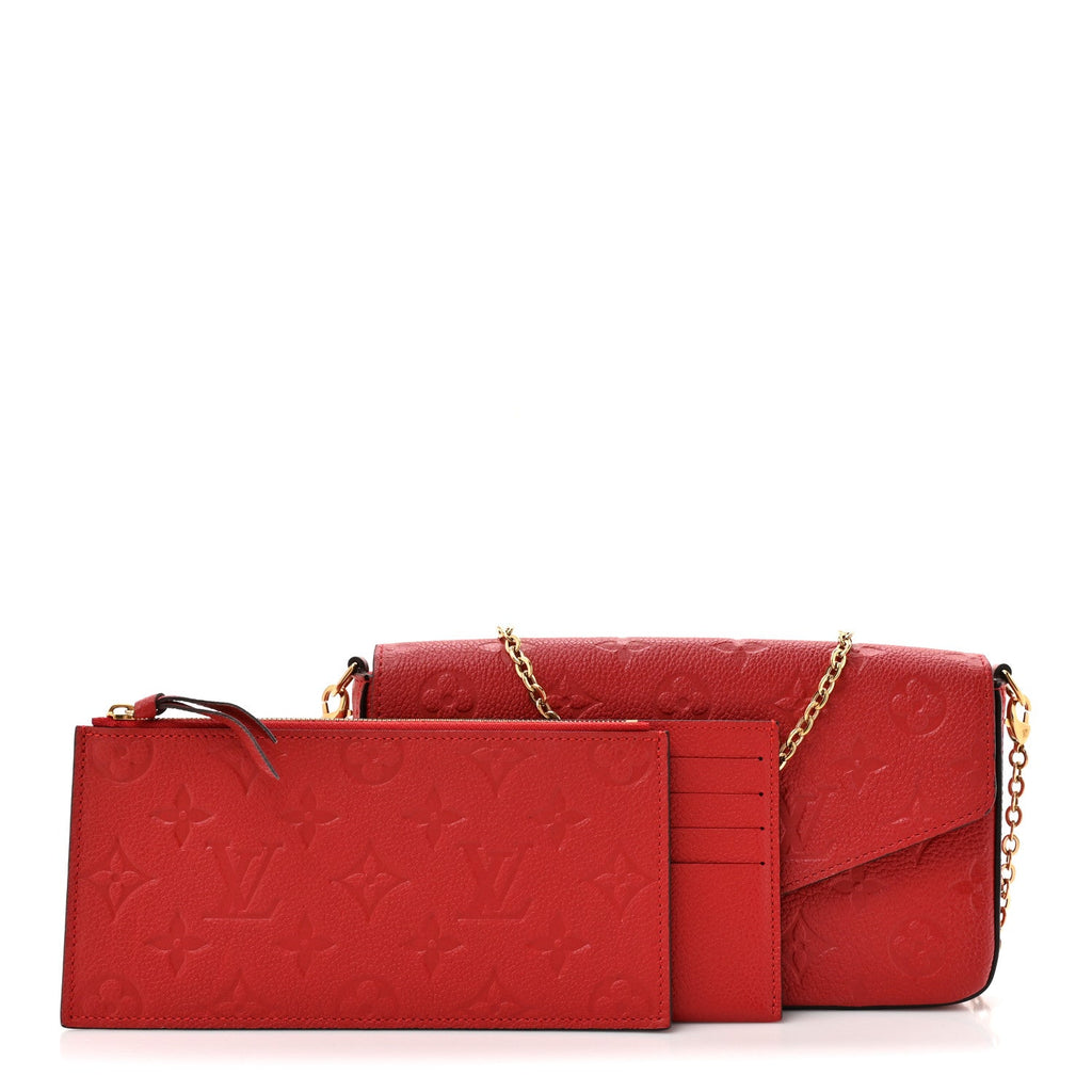 Louis Vuitton Empreinte Pochette Felicie Chain Wallet Scarlet