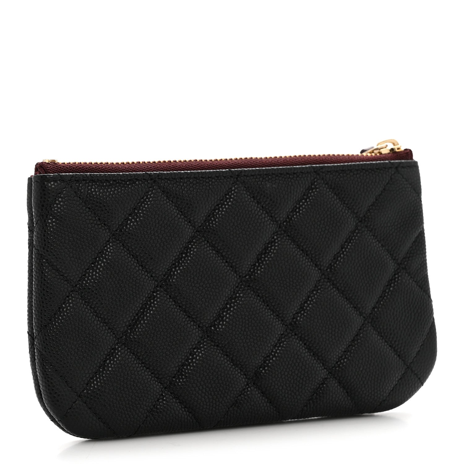 Caviar Quilted Small Pouch Black