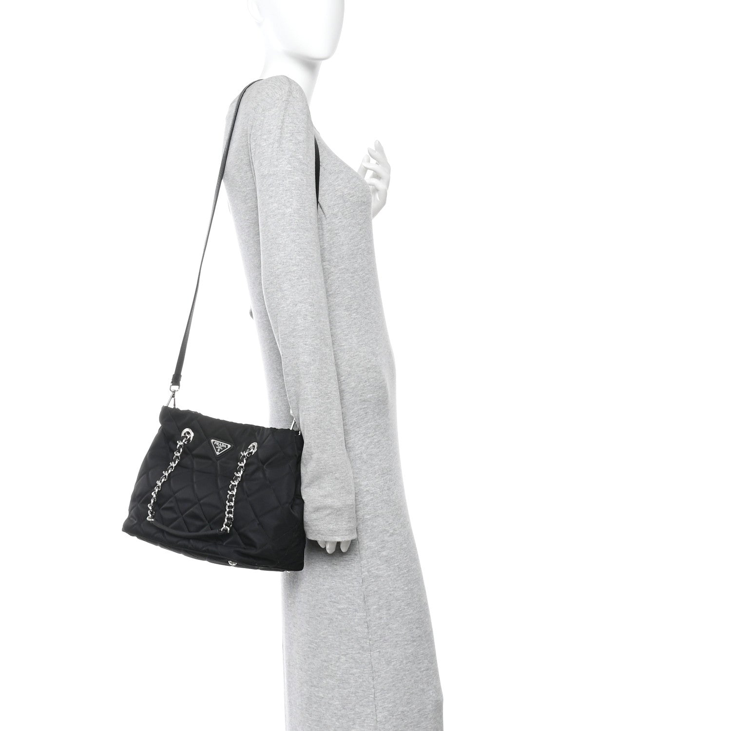 Prada Nylon Tessuto Impuntu Quilted Tote Black