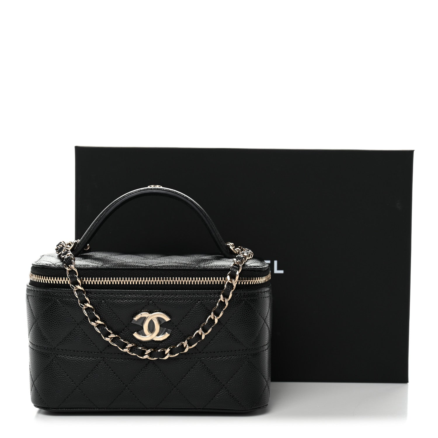 Chanel Caviar Quilted Trendy Handle Mini Vanity Black