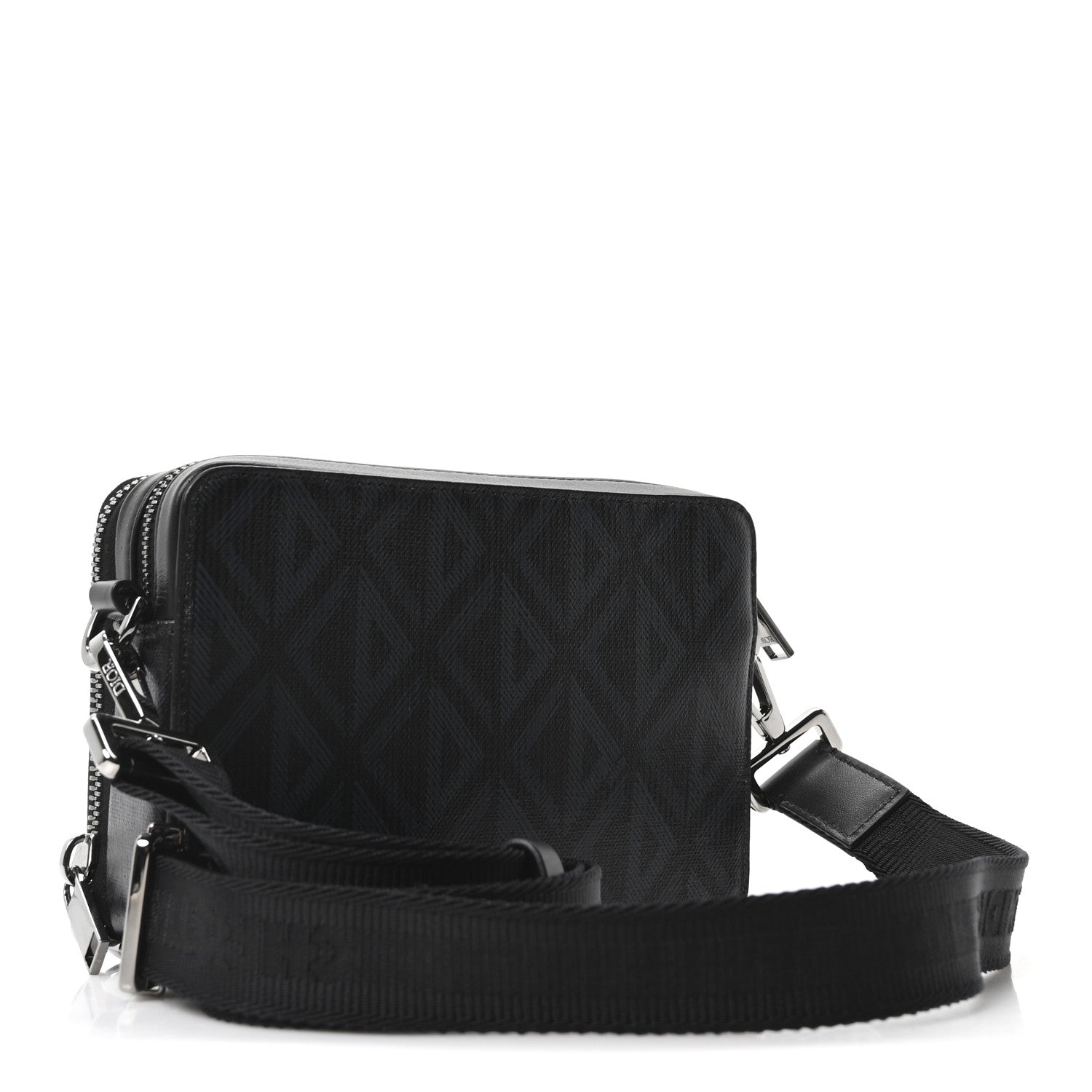 Christian Dior Coated Canvas CD Diamond Messenger Pouch Black