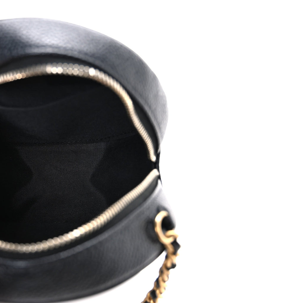 Chanel Caviar Quilted Round Filigree Crossbody Black