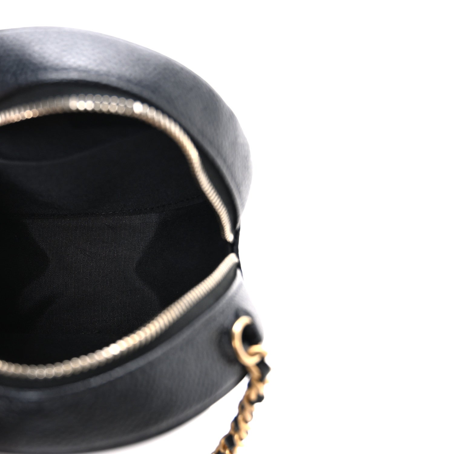 Chanel Caviar Quilted Round Filigree Crossbody Black