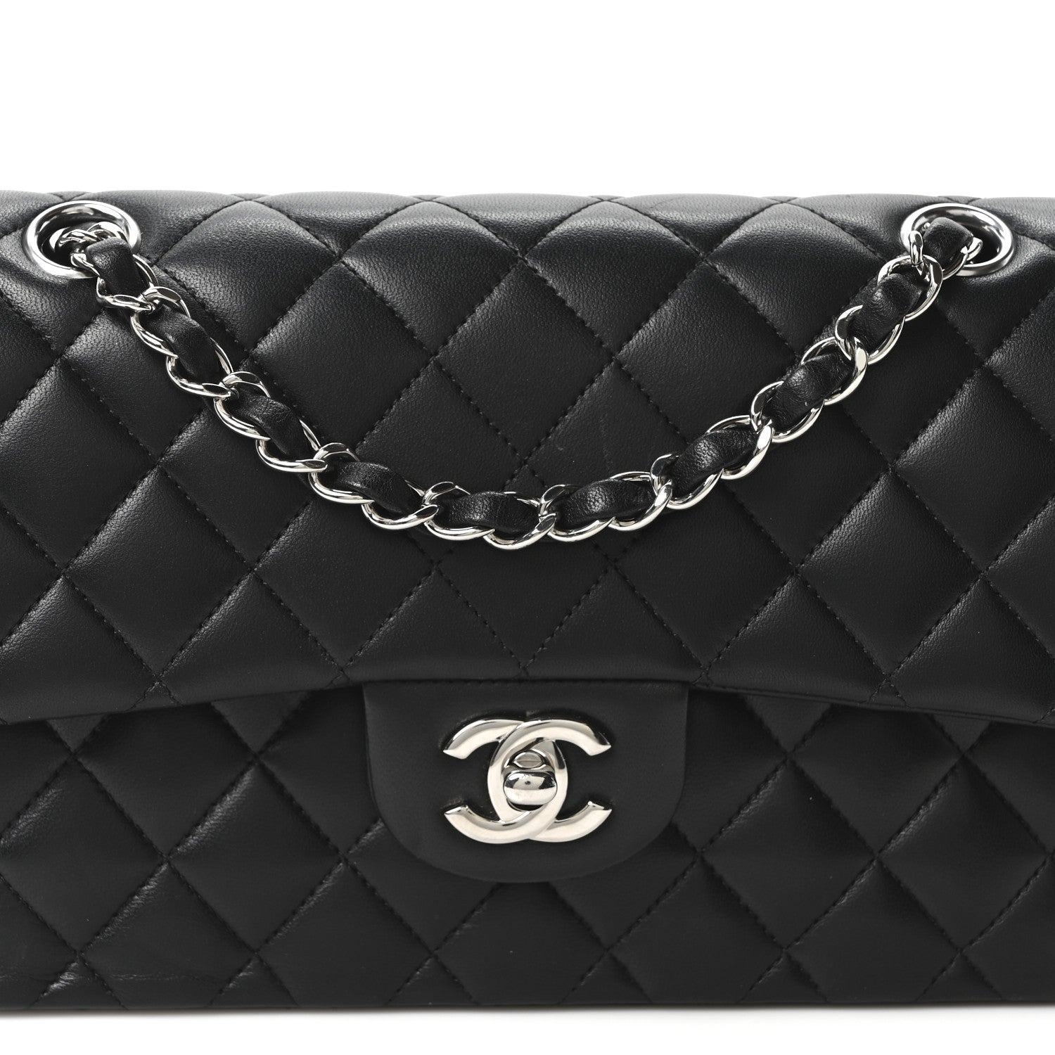 Chanel Lambskin Quilted Small Double Flap Black