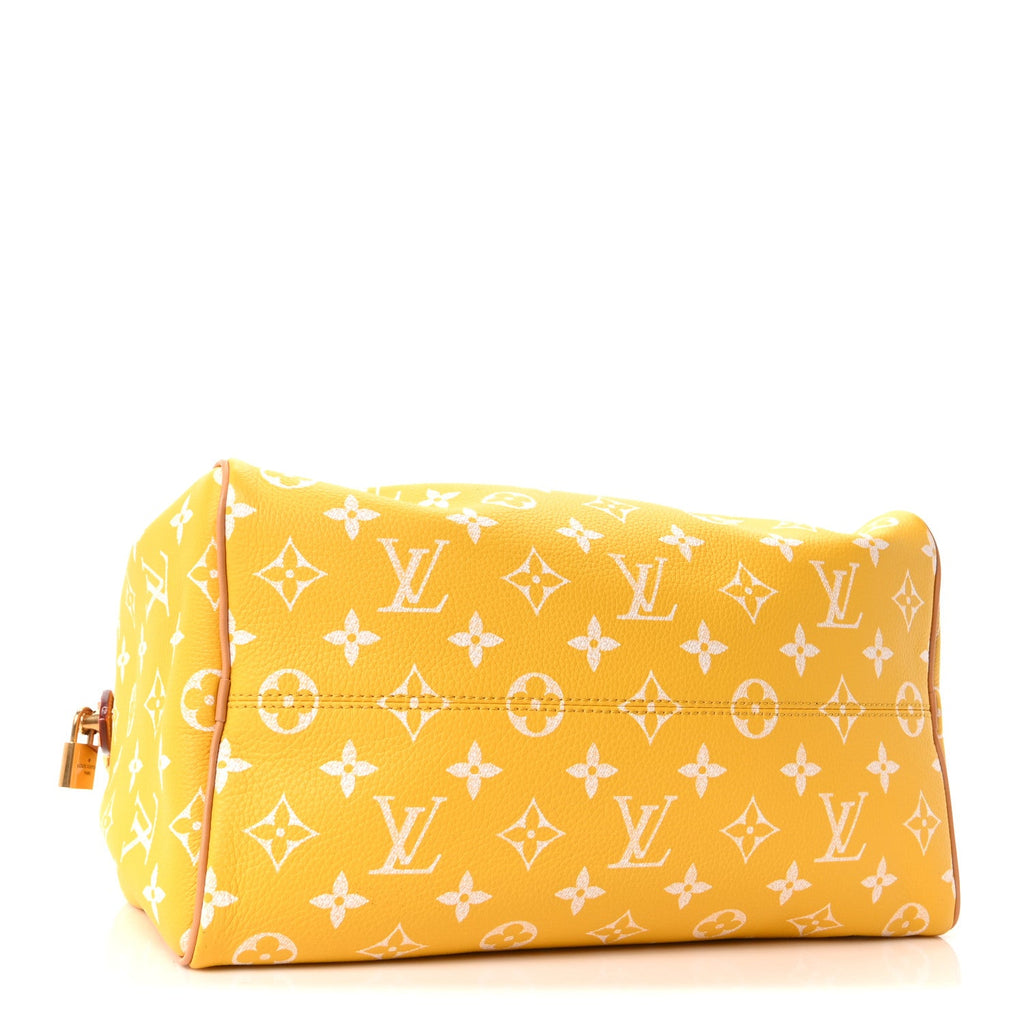 Louis Vuitton Calfskin Monogram Speedy P9 Bandouliere 25 Jaune Mat