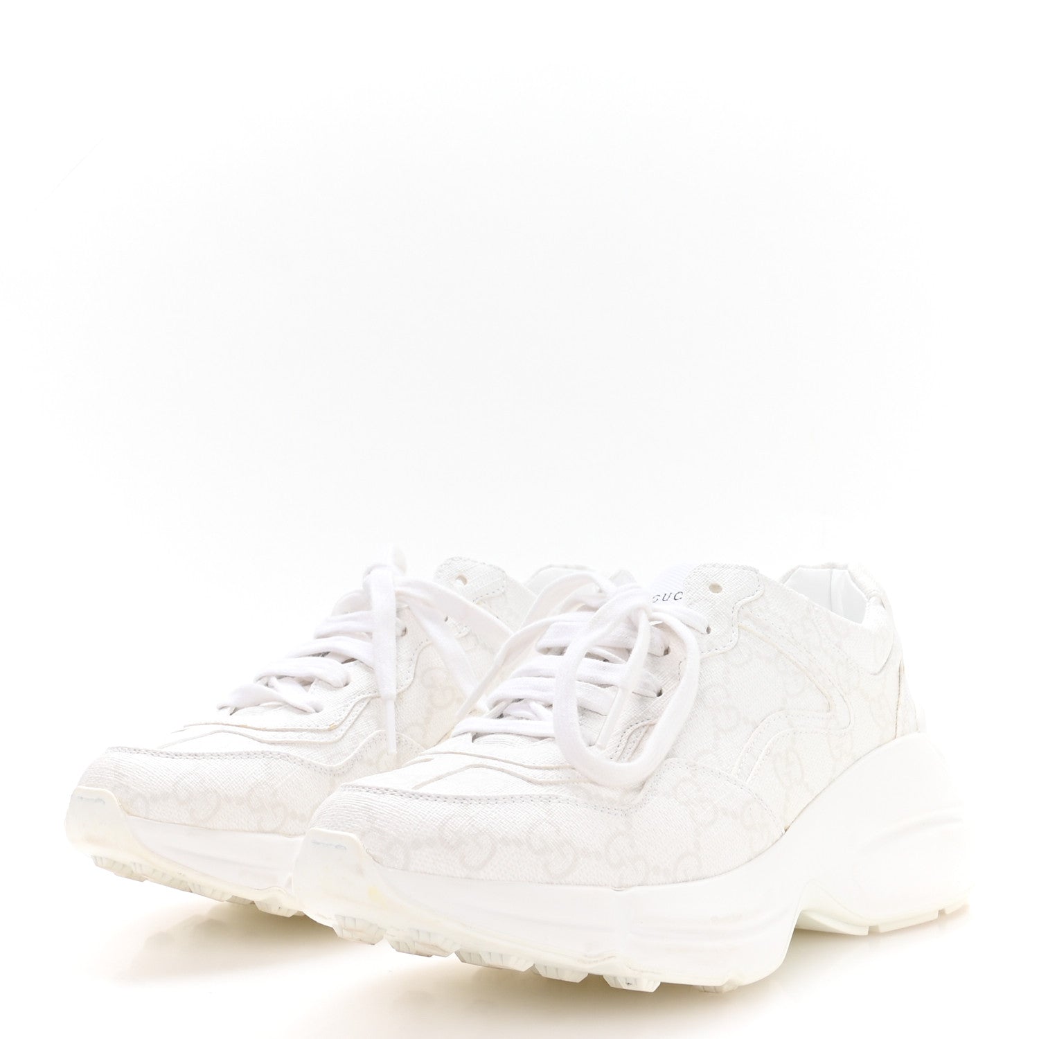 Gucci GG Supreme Monogram Womens Rhyton Sneakers 35.5 White