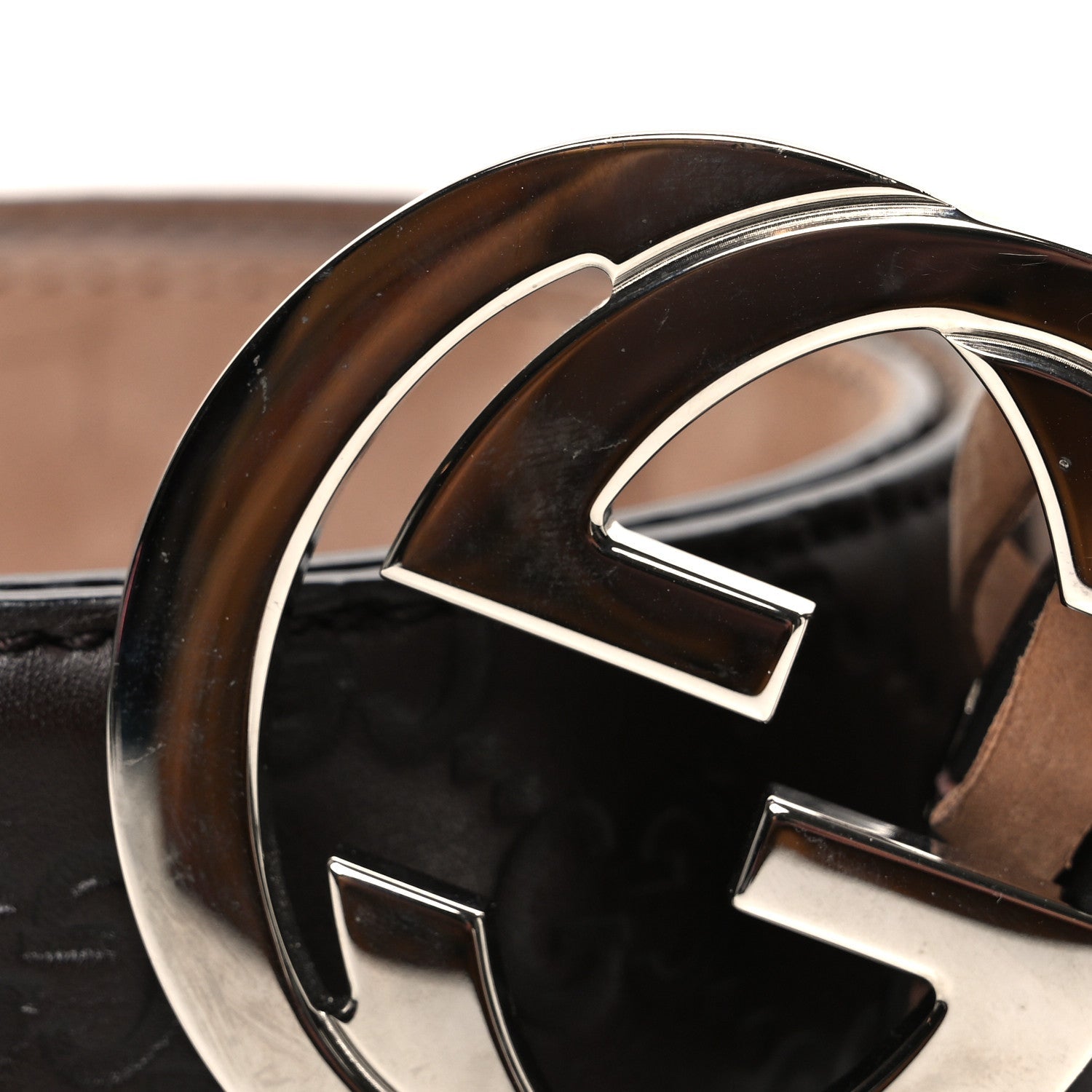 Gucci Calfskin Interlocking G Belt 95 38 Dark Brown