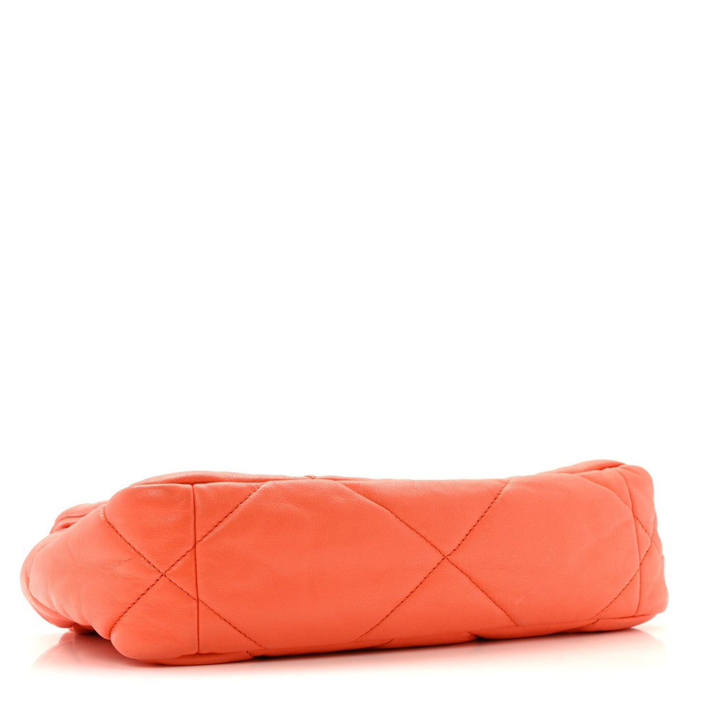 Chanel Goatskin Quilted Medium Chanel 19 Flap Orange