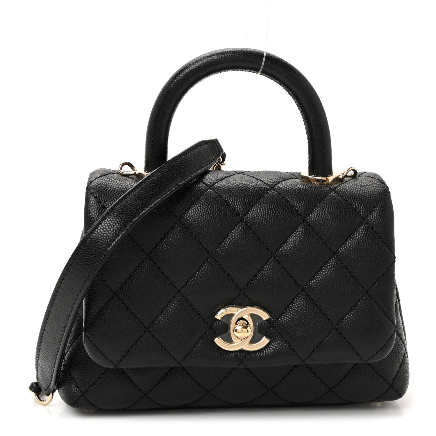 Chanel Caviar Quilted Extra Mini Coco Handle Flap Black