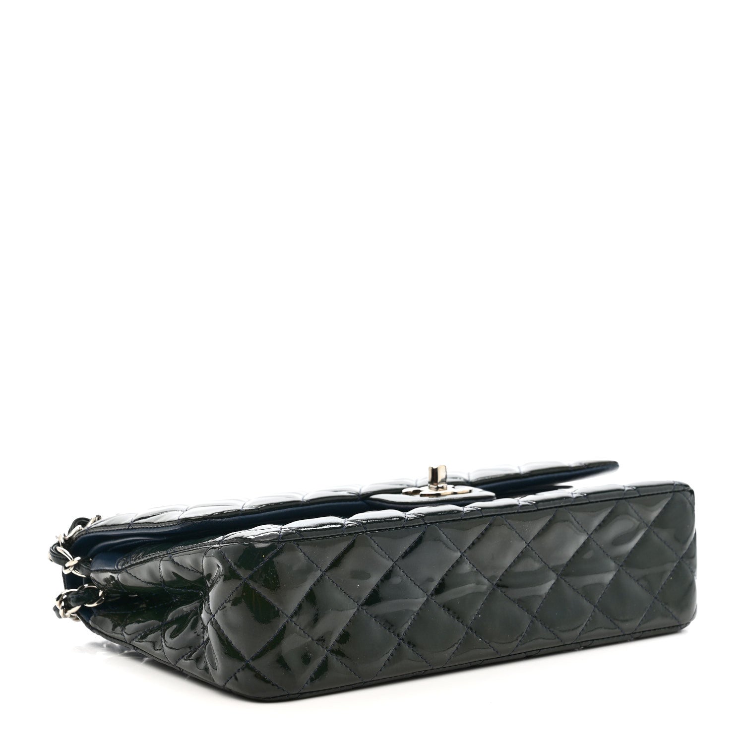 Chanel Patent Quilted Medium Double Flap Blue