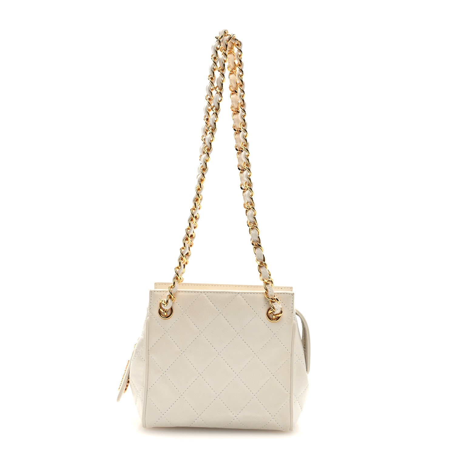 Chanel Lambskin Quilted Shoulder Bag White