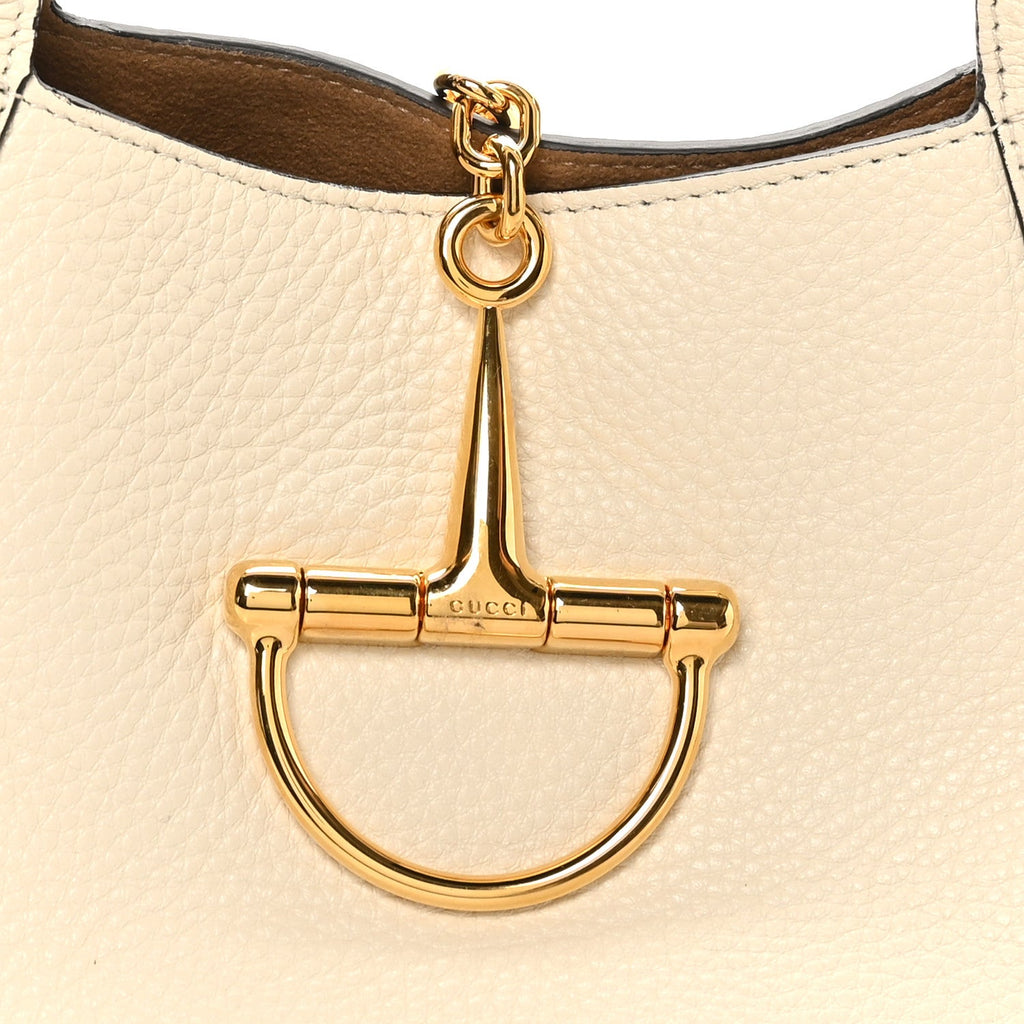 Gucci Grained Calfskin Softbit Medium Shoulder Bag White