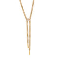 Metal Resin Chain CC Bolo Necklace Gold